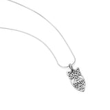 925 Sterling Silver Open Celtic Knot Abstract Wisdom Owl Pendant Necklace for Women, 18” Chain