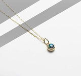 18K Yellow Gold Real Natural Fire Opal Hypoallergenic Bezel Round Pendant Necklace October Birthstone Fine Jewelry Gift for Women Girls