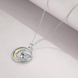 925 Sterling Silver Owl Moon Necklace for Women Jewelry Animal Gifts