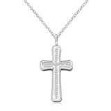 Silver  Cross Urn Pendant Necklace
