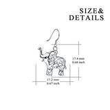 Sterling Silver Cute Elephant Animal Dangle Drop Earrings for Women Girls