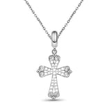 Silver Cross Pendant Necklace 