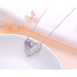 925 Sterling Silver Love Heart Pendant Necklace for Women Girls Her Birthday Gift