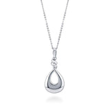 Silver Teardrop  Pendant Necklace
