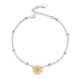 Silver Sunflower Anklet Bracelets