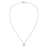 Soul Butterfly White Mother of Pearl 925 Sterling Silver Pendant Necklace