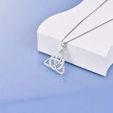 Luck Irish Celtic Knot Cross Necklace Sterling Silver Created Opal Faith Hope Love Jewelry for Women Teens Birthday Gifts
