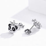 Panda Earrings 925 Sterling Silver Panda Jewelry Cute Bear Earrings Hypoallergenic Earrings Panda Gifts for Women for Sensitive Ears