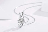 Music Note Butterfly Necklace for Memorial, Music Note Butterfly 925 Sterling Silver Urn Jewelry Pendant,Keepsake Pendant Jewelry for Women