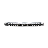 Rhodium Plated Sterling Silver Cubic Zirconia CZ Stackable Fashion Right Hand Eternity Band Ring