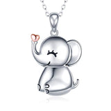 Silver Cute Elephant Necklace