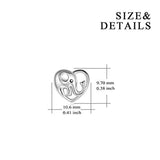 925 Sterling Silver Heart  Elephant Stud Earrings for Women Girls
