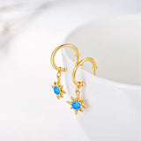 925 Sterling Silver Yellow Gold Star Earring with Cubic Zirconia Earrings for Women