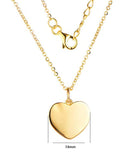 14k yellow Gold Heart Pendant Necklace, chain 40-50cm