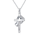 Silver Lives Matter Cross Pendant Necklace 