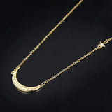 Stocking Stuffers Crescent Moon Necklace, Gold Moon Necklace 18K Gold Plated Sterling Silver Hammered Half Moon and Star Necklace for Women Girls