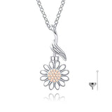 Silver Sunflower Urn Necklaces