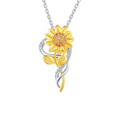Silver Sunflower  Necklace 