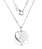 14k White Gold Heart Pendant Necklace, chain 40-50cm