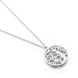 Sterling Silver Cubic Zirconia Family Tree of Life Pendant Necklace CZ Fine Jewelry Gifts for Women