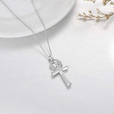 925 Sterling Silver Cross  Ankh Necklace Pendant Jewelry Gifts for Women Men