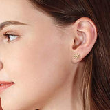 Sterling Silver Star Stud Earrings Cubic Zirconia Earrings for Women