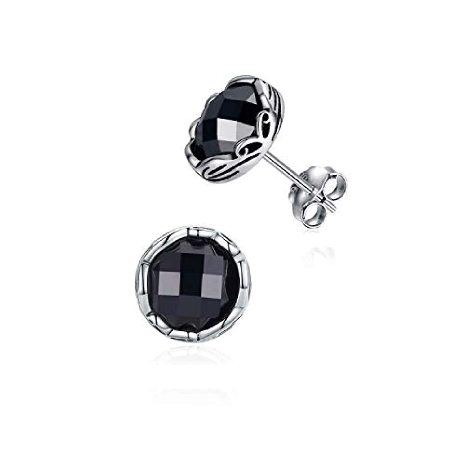 Sterling Silver Quality Small Clear CZ Stud Earrings Vintage