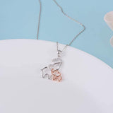 Mother Daughter Necklace - 925 Sterling Silver Lucky Elephant Forever Love Pendant Necklace for Women