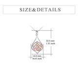 S925 Sterling Silver Rose Pendant Necklace Jewelry for Women Teens Birthday Gift