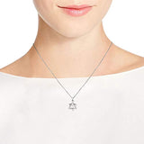 Uniquely Beautiful Star of David & Cross 925 Sterling Silver Pendant Necklace