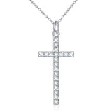 925 Sterling Silver Cubic Zirconia CZ Cross Pendant Necklace for Women Girls Christian Birthday Easter Gifts