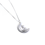 925 Sterling Silver Always My Sister  Forever My Friend Love Heart Moon Necklace for Women