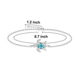 Blue Opal Sea Turtle Bracelet/Anklet Sterling Silver Bracelets Jewelry for Women Gifts
