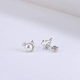 Sterling Silver Freshwater Pearl Whale Stud Earrings Animal Earrings Tiny Small Single Pearl Fine Jewelry for Women Teen Girls