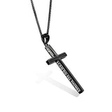 Sterling Silver and Black Cross Necklace 