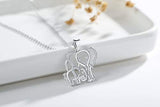 S925 Sterling silver CZ Lucky Elephant Animals Necklace Pendant For women