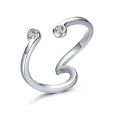 Mothers Day Gifts Wave Ring S925 Sterling Silver Jewelry For Women