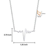 925 Sterling Silver Heartbeat Jewelry  Necklace Pendant Gift for Nurse Doctor Medical Student