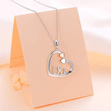 Sterling Silver Lucky Horseshoe Love Heart Pendant Necklace Jewelry