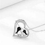 925 Sterling Silver Cute penguin Animal Necklace Stocking Stuffers Christmas Gifts for Her Heart Pendant Jewelry Birthday Gift