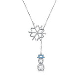 Snowflake Cute Snowman Y-Shaped Lariat Necklace