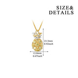 Sterling Silver Pineapple Necklace Gold Plated Pendant,Jewelry Gift for Women
