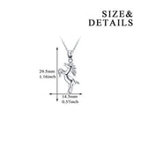Sterling Silver Horse Pendant Necklace Animal jewelry for Women