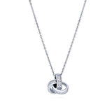  Silver Cubic Zirconia  Knot Pendant Necklace