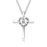 Silver Cross Pendant Necklace 