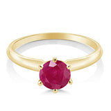 14K Gold Red Ruby  Engagement  Ring For Women