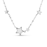 925 Sterling Silver Star Necklace for Women with Enamel Stars