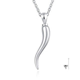 Silver Horn Amulet Urn Necklace 