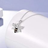 S925 Sterling Silver Bumblebee Pendant Necklace Jewelry Gift for Women