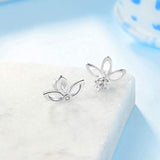 Sterling Silver Lotus flower Earrings for Women